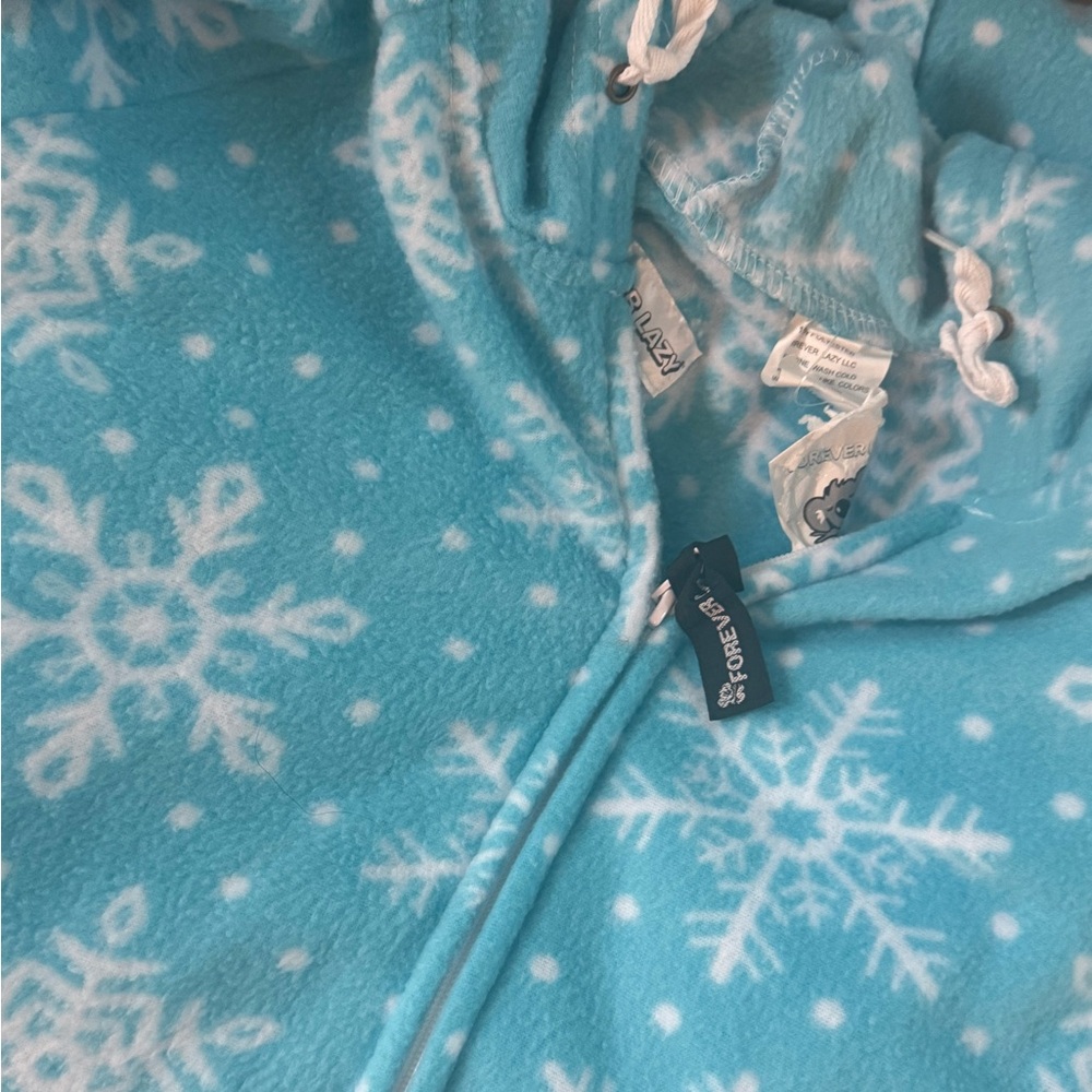 Forever Lazy Blue Snowflake Pajama Set